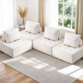 Artiss 4 Seater Floor Sofa Lounge Chair with Pillow