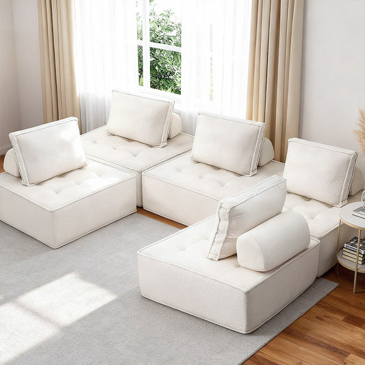 Artiss 5 Seater Floor Sofa Lounge Chair with Pillow