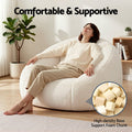Artiss Single Small Boneless Couch Comfy Bean Bag for Living Room Faux Fur White