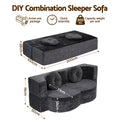 Artiss 2 in 1 Convertible Compressed Sofa Bed, Folding Boneless Sofabed for Living Room ,Comfort Curved Sleeper Couch with High Density Sponge, Apartment Essentials, No Assembly, 2 Pillows, Grey