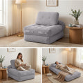 Artiss 1 Seater Corduroy Sofa Bed Pull Out Couch Grey