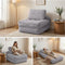 Artiss 1 Seater Corduroy Sofa Bed Pull Out Couch Grey