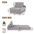 Artiss 1 Seater Corduroy Sofa Bed Pull Out Couch Grey
