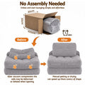 Artiss 1 Seater Corduroy Sofa Bed Pull Out Couch Grey
