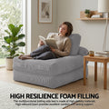 Artiss 1 Seater Corduroy Sofa Bed Pull Out Couch Grey