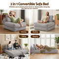 Artiss 1 Seater Corduroy Sofa Bed Pull Out Couch Grey