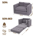 Artiss 2 Seater Corduroy Sofa Bed Pull Out Grey