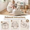 Artiss Bean Bag Sofa w/Ottoman Corduroy for Adults Teens White