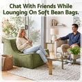Artiss Floor Sofa Armless Chenille No Assembly Removable Cover Green