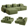 Artiss 300cm Modular Sofa Bed L-Shaped Sectional Green