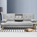 Artiss Sofa Bed 188cm Grey Faux Linen