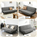 Artiss Sofa Bed 3-Seater 1.9m Grey Innerspring Couch Futon