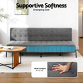 Artiss Sofa Bed 3-Seater 1.9m Grey Innerspring Couch Futon
