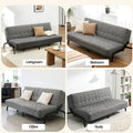 Artiss Sofa Bed 3-Seater 1.9m Grey Innerspring Couch Futon