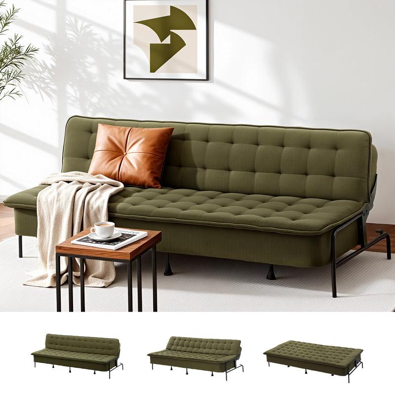 Artiss Sofa Bed 3-Seater 1.9m Innerspring Futon Couch Green