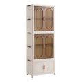 Artiss Foldable Storage Cabinet Stackable Wardrobe Box Clear Magnetic Door White