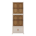 Artiss Foldable Storage Cabinet Stackable Wardrobe Box Clear Magnetic Door White