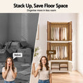 Artiss Foldable Storage Cabinet Stackable Wardrobe Box Clear Magnetic Door White