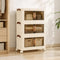 Artiss 3-Tier Foldable Storage Cabinet Stackable Box Clear Magnetic Door White