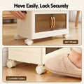 Artiss 5-Tier Foldable Storage Cabinet Stackable Box Clear Magnetic Door White