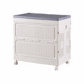 Artiss Foldable Storage Cabinet Stackable Box Flip-Top Rolling Organiser White