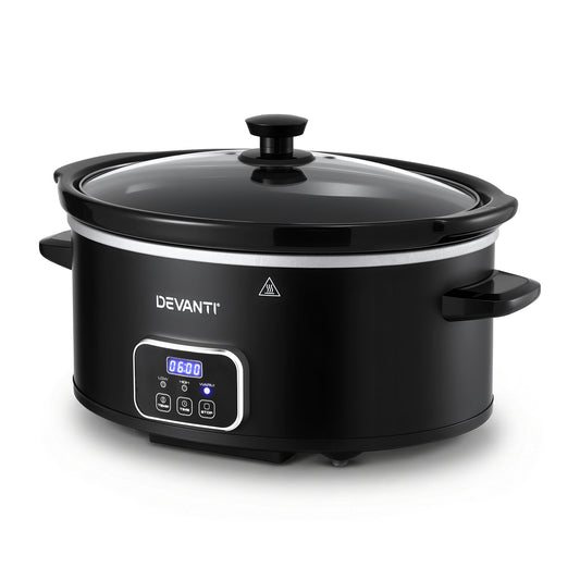 Devanti 5.6L Slow Cooker Electric Multi Cooker 3 Heat Settings