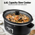 Devanti 5.6L Slow Cooker Electric Multi Cooker 3 Heat Settings