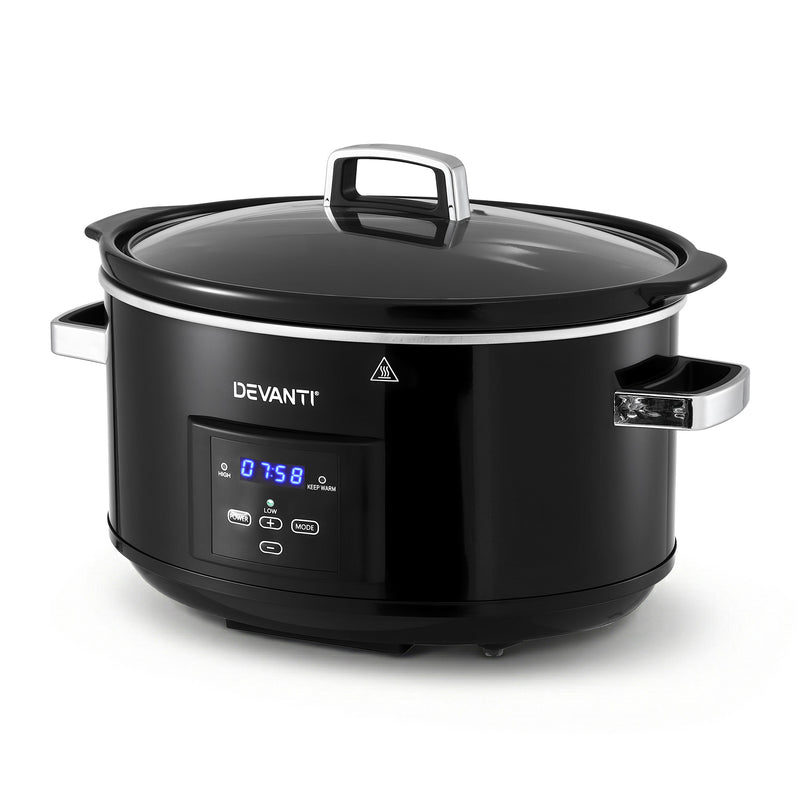 Devanti 8L Slow Cooker Electric Multi Cooker 3 Heat Settings