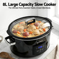 Devanti 8L Slow Cooker Electric Multi Cooker 3 Heat Settings