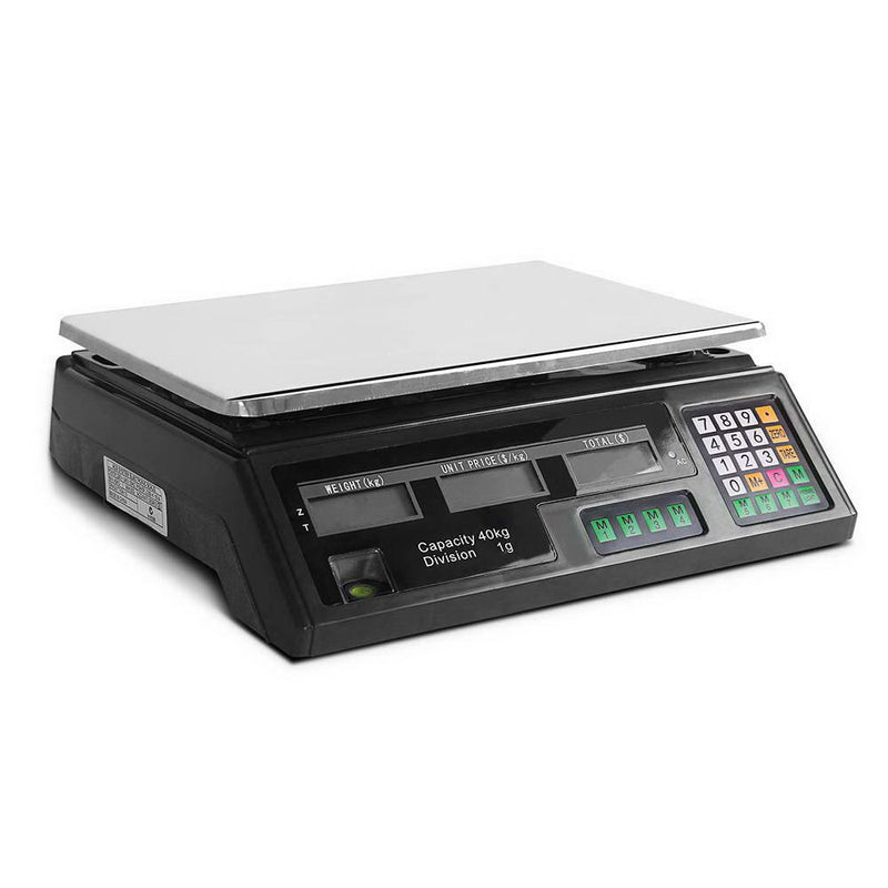 Emajin Digital Kitchen Scales 40kg Platform Black LCD
