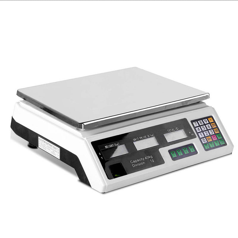Emajin Digital Kitchen Scales 40kg Platform White LCD