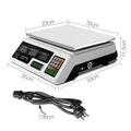 Emajin Digital Kitchen Scales 40kg Platform White LCD