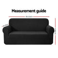 Artiss 3 Seater Sofa Cover High Stretch Black Couch Protector
