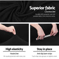 Artiss 3 Seater Sofa Cover High Stretch Black Couch Protector