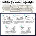 Artiss 3 Seater Sofa Cover High Stretch Black Couch Protector