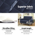 Artiss Sofa Cover 3 Seater Quilted Dark Grey Couch Protector