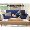 Artiss Sofa Cover 3 Seater Quilted Navy Couch Protector