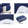 Artiss Sofa Cover 3 Seater Quilted Navy Couch Protector