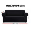 Artiss Sofa Cover 3 Seater Stretch Black Couch Protector