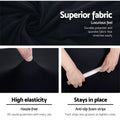 Artiss Sofa Cover 3 Seater Stretch Black Couch Protector