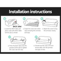 Artiss Sofa Cover 3 Seater Stretch Black Couch Protector