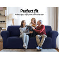 Artiss Sofa Cover 3 Seater Stretch Navy Couch Protector
