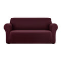 Artiss 3 Seater Sofa Cover Stretch Burgundy