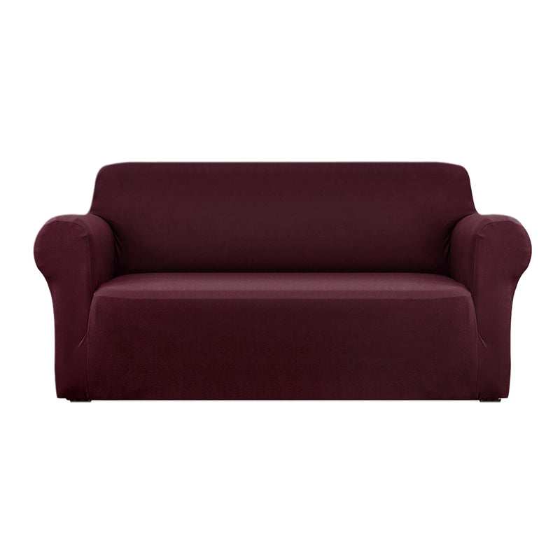 Artiss 3 Seater Sofa Cover Stretch Burgundy