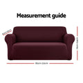 Artiss 3 Seater Sofa Cover Stretch Burgundy