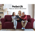 Artiss 3 Seater Sofa Cover Stretch Burgundy