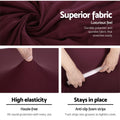 Artiss 3 Seater Sofa Cover Stretch Burgundy