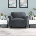 Artiss Sofa Cover 1 Seater Velvet Grey Couch Protector