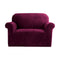 Artiss Sofa Cover 1 Seater Velvet Ruby Red Couch Slipcover
