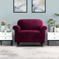 Artiss Sofa Cover 1 Seater Velvet Ruby Red Couch Slipcover